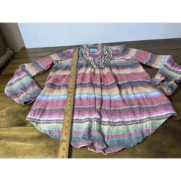 Tasha Polizzi Southwestern Ruffled Pearl Snap Western Shirt Size Small - Picture 6 of 9